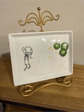 Crate & Barrel CB2 Oliver Jalapeño appetizer plate